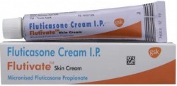 A tube of Generic Cutivate 0.05 % Ointment 20 gm - Fluticasone Propionate