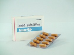 A box and a strip of Imatinib mesylate 100mg Tab 