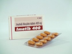 A box and a blister of Imatinib mesylate 400mg Tab
