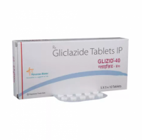 A box and a strip of Gliclazide 40mg Tab