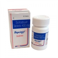 Box and a bottle pack of generic sofosbuvir 400mg tablets