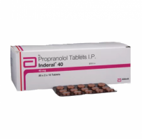 A box and a strip of Inderal 40 mg Tab