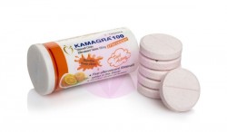 Bottle and a few tablets of generic Sildenafil Citrate 100mg Effervescent  tablets