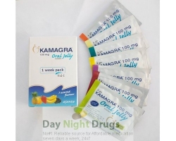 Box pack and several sachets of generic Sildenafil Citrate 100mg Oral Jelly