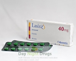Box pack and a strip of generic Furosemide 40mg tablet