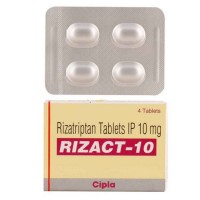 A box and a blister of Rizatriptan 10mg Tab