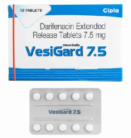 Box and a blister of Generic Enablex 7.5 mg Tab PR - Darifenacin