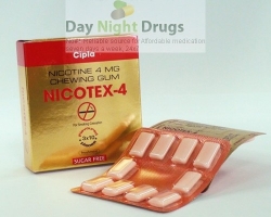 A box pack of generic Nicorette Gum Fresh Mint (Sugar Free) 4mg