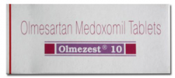 Box and blister strip of generic Olmesartan Medoxomil 10mg tablets