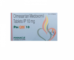 Box and blister strip of generic Olmesartan Medoxomil 10mg tablets