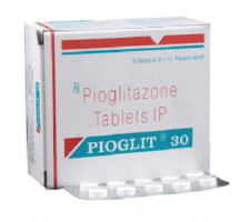 Box pack and a blister of generic Pioglitazone Hydrochloride 30mg tablets