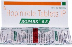A box and a blister of Ropinirole 0.5 mg Tab