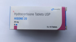 A box of Hydrocortisone 20 mg Tab