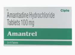 A box of Amantadine 100mg Tab