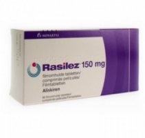 A box of Aliskiren 150mg Tab