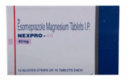 A box of generic Esomeprazole Magnesium 40mg tablets