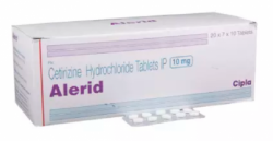 A box pack and. blister of generic Cetirizine 10mg tablet