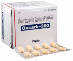 Box and a blister of Generic Trileptal 300 mg Tab - Oxcarbazepine