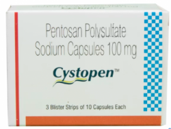 Box of Generic Elmiron 100 mg Caps - Pentosan polysulfate sodium