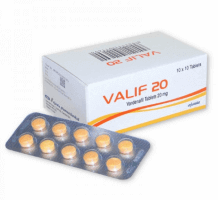 Box pack and a blister of generic Vardenafil HCl 20mg Tablets