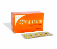 A box and a blister strip of Vardenafil 10mg Tablets