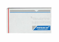 A box pack of Mesalazine (500mg) Suppositories
