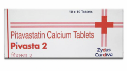 A box of Pitavastatin 2mg Tab