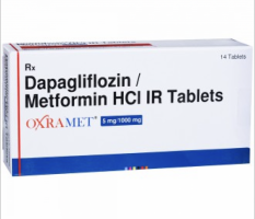 A box of Dapagliflozin (5mg) + Metformin (1000mg) Tab