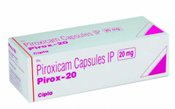 A box of Piroxicam 20mg Caps
