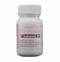 A box of Lubiprostone 24mcg Soft Gelatin Capsules