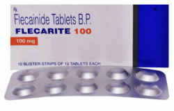 Box pack and strip  of Flecainide 100mg tablets