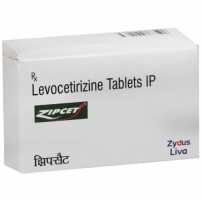 A box and a strip of Levocetirizine 5 mg Tab