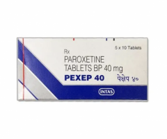 Box and two blister strips of generic Paroxetine Hydrochloride 40mg tablets