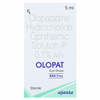 Box and bottle of generic Olopatadine (0.1% w/v)