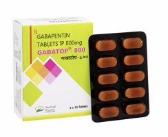 Box pack and two strips of generic Gabapentin 800mg Tab
