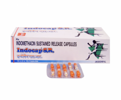Front and backside of Generic Indocin 75 mg Caps - Indomethacin