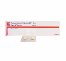 Box of generic Secnidazole 1000mg Tablet