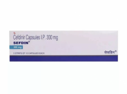 Box and a few strip of generic Cefdinir 300mg capsule