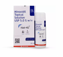 Box and a bottle of generic Minoxidil 5 % Solution
