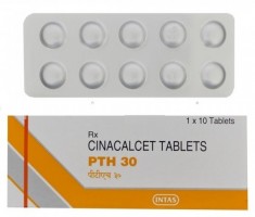 A box and a blister of Cinacalcet 30 mg Tab