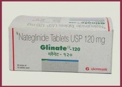 A box of Nateglinide 120mg Tab