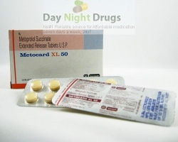Box and few strips of generic Toprol XL 50mg  Tablets - Metoprolol Succinate