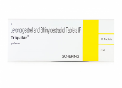 A box of Ethinyl Estradiol (0.03mg) + Levonorgestrel (0.15mg) Tab