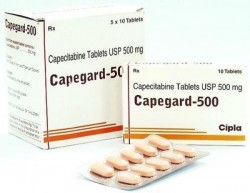 Two boxes and a blister of Capecitabine 500mg Tab