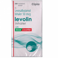 A box of Levosalbutamol 50mcg- 200 Doses