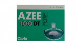 Green box of generic azithromycin  100mg tablet