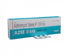 Box and blister strip of generic azithromycin  250mg tablet