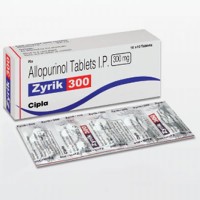 A box and a strip of Allopurinol 300 mg Tab