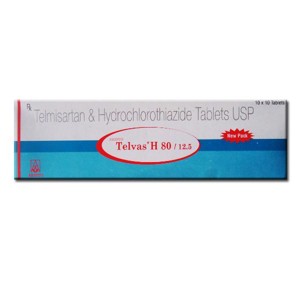 A box of Telmisartan (80mg) + Hydrochlorothiazide (12.5mg) Tablet