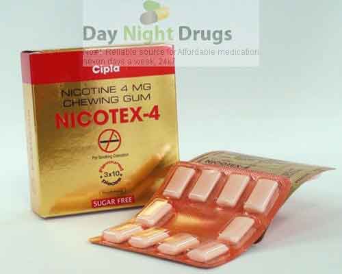 A box pack of generic Nicorette Gum Fresh Mint (Sugar Free) 4mg